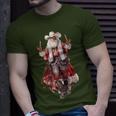 Christmas Western Cowboy Santa Claus And Candy Cane T-Shirt Gifts for Him