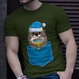 Jewish Otter Santa Menorah In Pocket Hanukkah Pajamas T-Shirt Gifts for Him