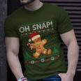 Gingerbread Man Cookie Ugly Sweater Oh Snap Christmas T-Shirt Gifts for Him