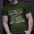 Happy Hanukkah Kiss My Ass His Ass Your Ass Merry Christmas T-Shirt Gifts for Him