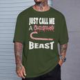 Just Call A Christmas Beast With Cute Candy Cane T-Shirt Gifts for Him
