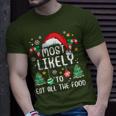 Most Likely To Eat All The Food Family Xmas Holiday T-Shirt Gifts for Him