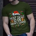 Most Likely To Eat Santa's Cookies Christmas Matching Family T-Shirt Gifts for Him
