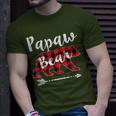 Matching Christmas Pajama Red Plaid Papaw Bear T-Shirt Gifts for Him