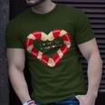 Merry Christmas Candy Cane Hearts T-Shirt Gifts for Him