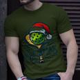 Merry Christmas Pickleball Pickle Ball And Paddle Santa Hat T-Shirt Gifts for Him