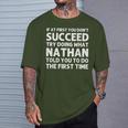 Nathan Name Personalized Birthday Christmas Joke T-Shirt Gifts for Him