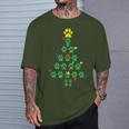 Paws Print Christmas Tree Dog Cat T-Shirt Gifts for Him