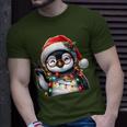 Peace Sign Hand Penguin Santa Christmas Penguin Pajamas T-Shirt Gifts for Him