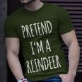 Pretend Im A Reindeer Easy Christmas Costume Xmas Pajamas T-Shirt Gifts for Him