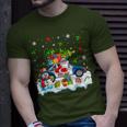 Santa Carrying Christmas Tree On Police Car Snowman Driver T-Shirt Gifts for Him