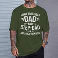 Two Titles Step Dad Bonus Dad Fathers Day Birthday Christmas T-Shirt Gifts for Him