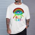 Ally Cat Lgbt Pride Ally Cat With Rainbow T-Shirt Gifts for Him