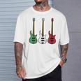 Bass Guitar Italian Flag Bassist Musician Italy T-Shirt Gifts for Him