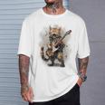 Cat Singing With Electric Guitar Vintage T-Shirt Gifts for Him