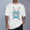 Cute Rabbit Bunny Face Glasses Bow Tie Happy Easter Day Boys T-Shirt Gifts for Him