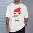 Cute Santa Snowman Face Christmas Snowman Costume T-Shirt Gifts for Him