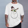 Dabbing The Dobby Snowman Holiday Christmas T-Shirt Gifts for Him