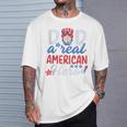 Dad A Real American Hero 4Th Of July Patriotic Fathers Day T-Shirt Gifts for Him