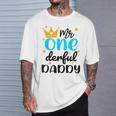 Daddy Of Little Mr Onederful 1St Birthday Family Party T-Shirt Gifts for Him