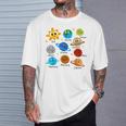 Divertido Pijama Con Sistema Solar Diseño De Astrónomos Camiseta unisex Regalos para él