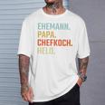 Ehemann Papa Chefkoch Held Geschenk Zumatertag T-Shirt Geschenke für Ihn