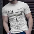 F-14 Tomcat Navy Fighter Jet Diagram Graphic T-Shirt Gifts for Him