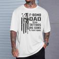 F Bomb Dad Tattoos Big Guns & Tight Buns Camo Gun T-Shirt Gifts for Him