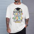 Goodbye Elementary Next Stop Middle School Groovy Graduation T-Shirt Gifts for Him