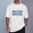 Holstein Football Kicken Fan Kiel Stadium Blue Gray T-Shirt Geschenke für Ihn