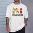 Hot Dog Mustard Ketchup Friends Forever Cute Hotdog T-Shirt Gifts for Him