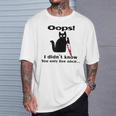 Killer Cat Saying Oops I Didn't Know You Only Live Once T-Shirt Gifts for Him