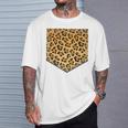 Leopard Print Pocket Cool Animal Lover Cheetah T-Shirt Gifts for Him