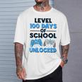 Level 100 Days Of School Unlocked Gamerideospiele Jungen T-Shirt Geschenke für Ihn