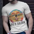 Life Is Golden Retriever Dog Golden Retriever T-Shirt Gifts for Him