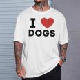 I Love Dogs Amante De Los Perros Retro I Heart Dogs Camiseta unisex Regalos para él