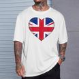 I Love United Kingdom Uk British Flag Heart Outfit T-Shirt Gifts for Him