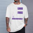 Military Child Month Purple Up Land Of The Free Daddy Brave T-Shirt Gifts for Him