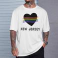 New Jersey Rainbow Lgbt Lgbtq Gay Pride Groovy Vintage T-Shirt Gifts for Him