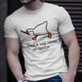 Peace Was Never An Option Silly Goose Duck T-Shirt Gifts for Him