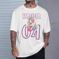Personalisiertes Einhorn-Geburtstagsshirt Hanna 04, Weiß mit Name & Zahl Geschenke für Ihn