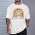 Profesor Infantil 100º Día De Escuela Arco Iris Camiseta unisex Regalos para él
