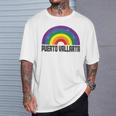Puerto Vallarta Mexico Lgbtq Distressed Gay Rainbow T-Shirt Gifts for Him