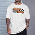 Race Day Checkered Flag Racing Driver Cheer Mama T-Shirt Gifts for Him