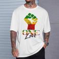 Rasta Reggae One Love Reggae Roots Handfist Reggae Flag T-Shirt Gifts for Him