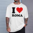 Red Heart I Love Roma T-Shirt Gifts for Him
