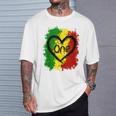 Reggae Heart One Love Rasta Reggae Music Jamaica Vacation T-Shirt Gifts for Him