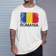Romanian Flag Vintage Made In Romania T-Shirt Gifts for Him