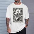 Skeleton Reading Book The Reader Tarot Card Book T-Shirt Gifts for Him