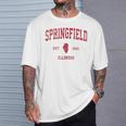 Springfield Illinois Il Vintage Sports Red Print T-Shirt Gifts for Him